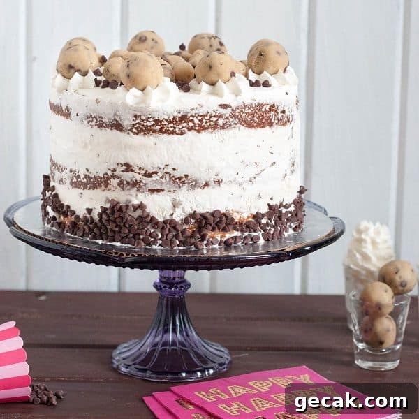 Cookie Dough Ice Cream Cake - Learn how to assemble the perfect ice cream cake at home, and customize it with an edible cookie dough recipe. * GoodieGodmother.com