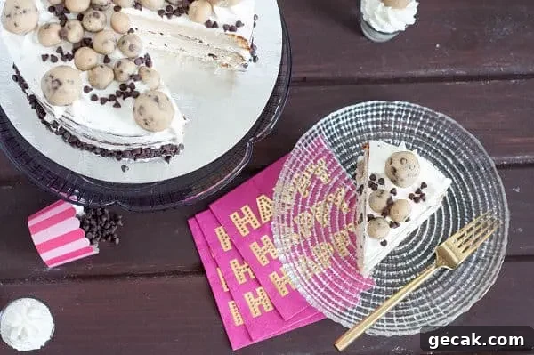 Cookie Dough Ice Cream Cake - Edible cookie dough balls