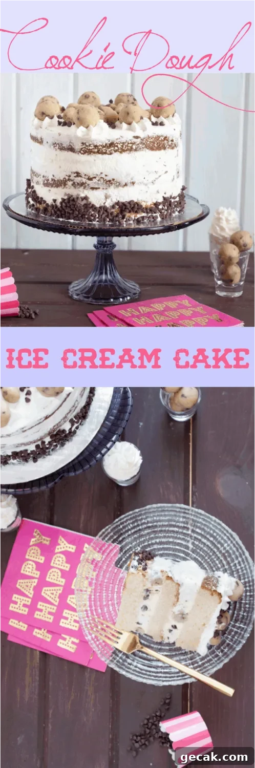 Cookie Dough Ice Cream Cake - Pinterest image