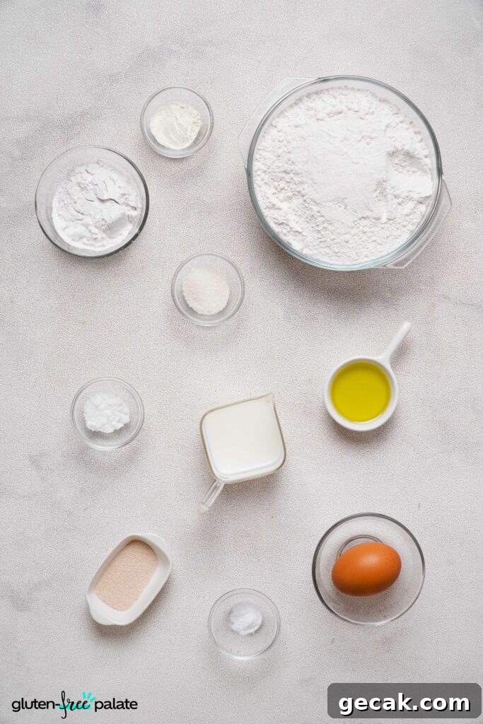 Gluten-free Artisan bread ingredients.