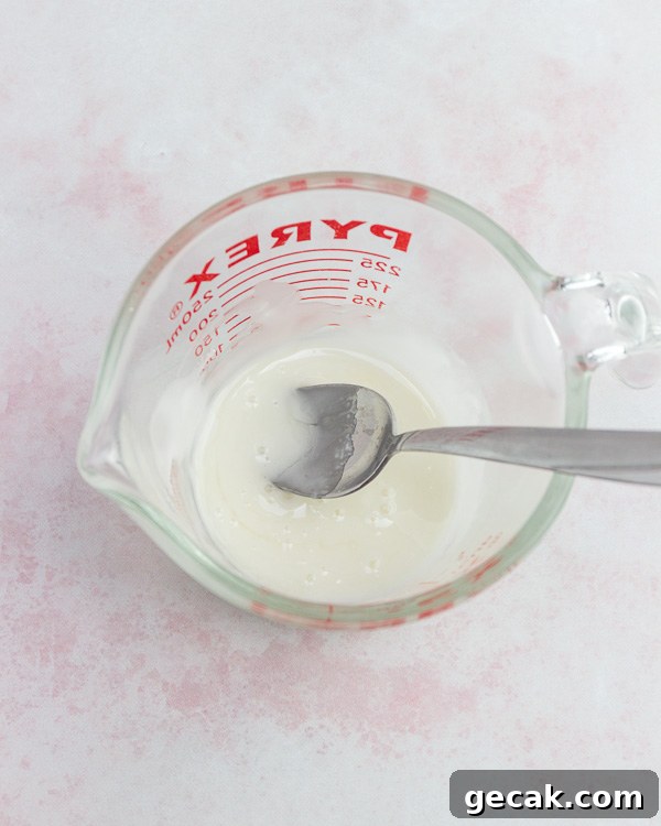 Mixing the icing.
