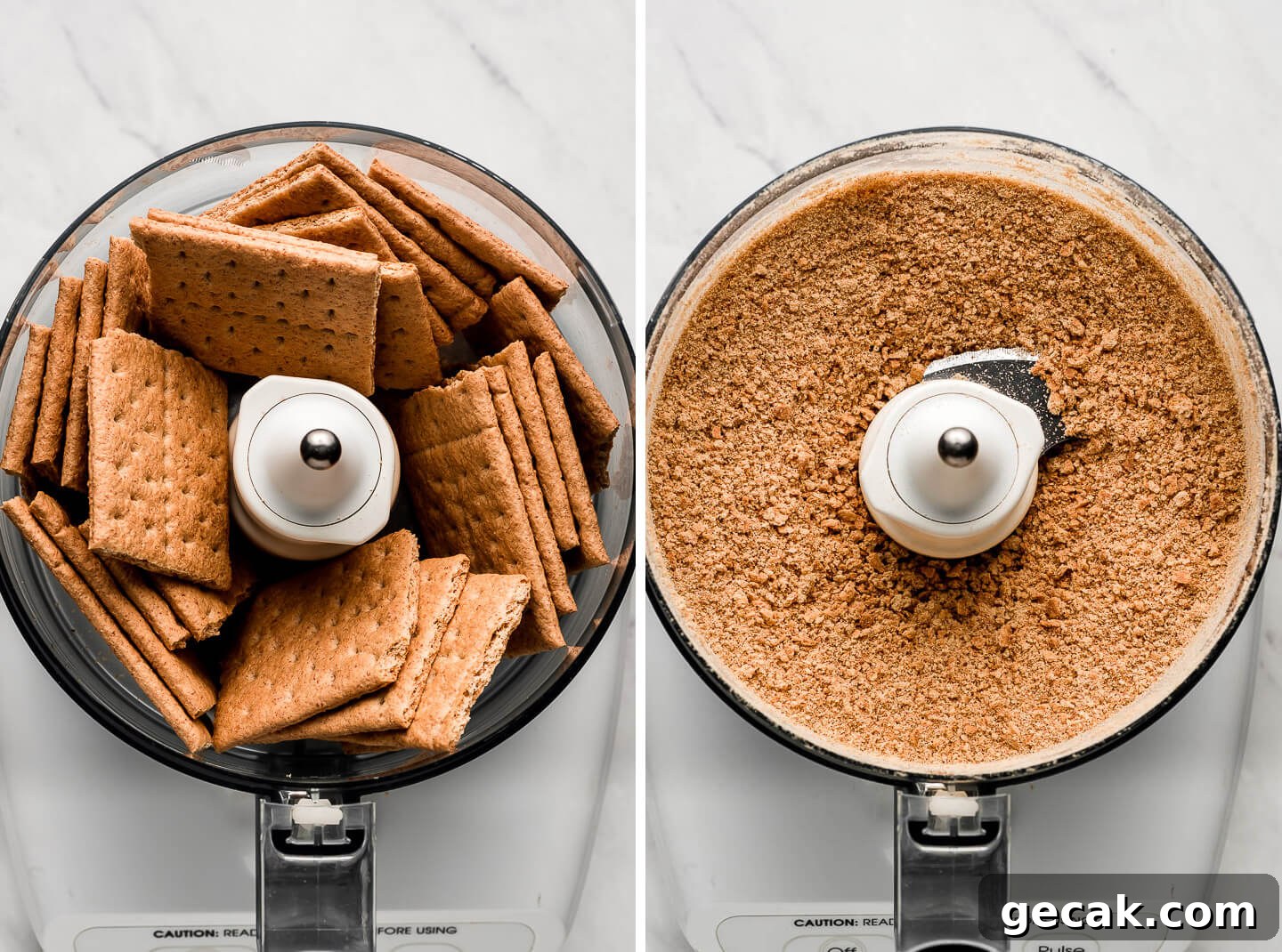 Graham crackers in a food processor; blended to crumbs.