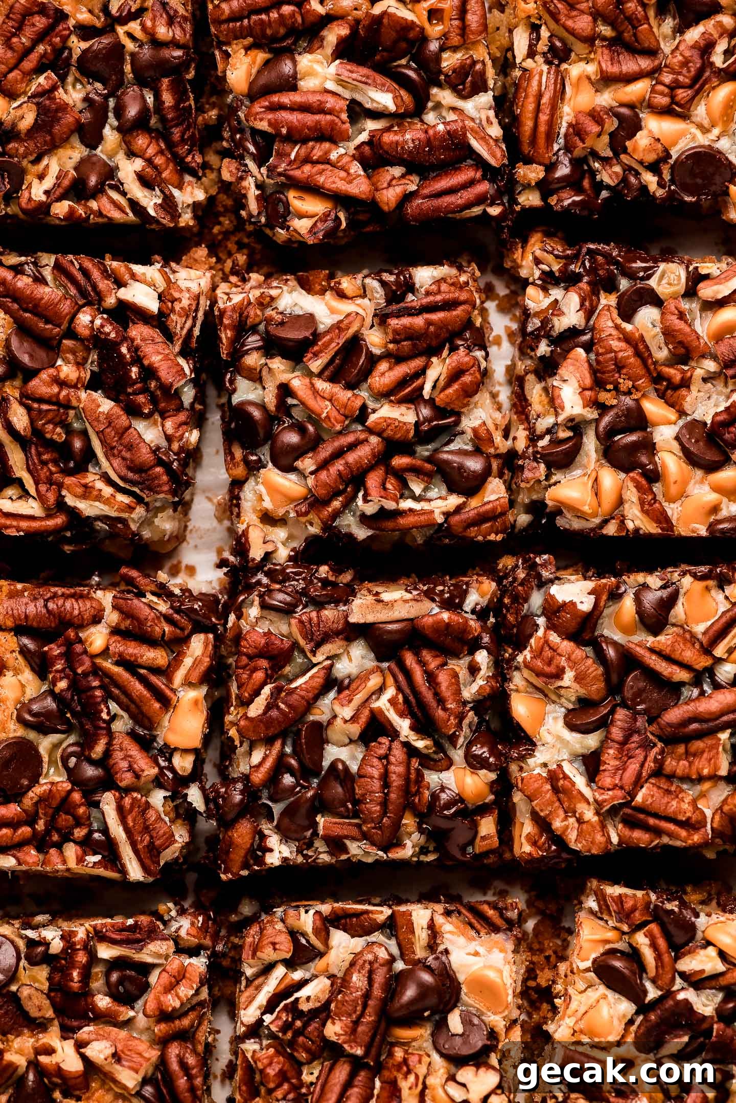 Cut up Hello Dolly Bars.