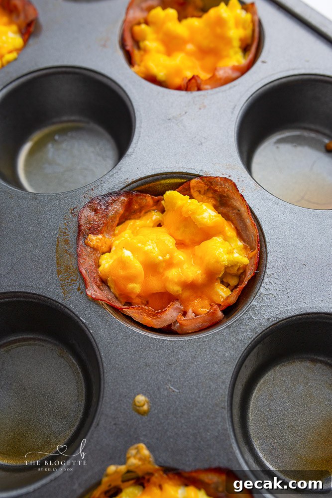 Ham and eggs in a muffin time