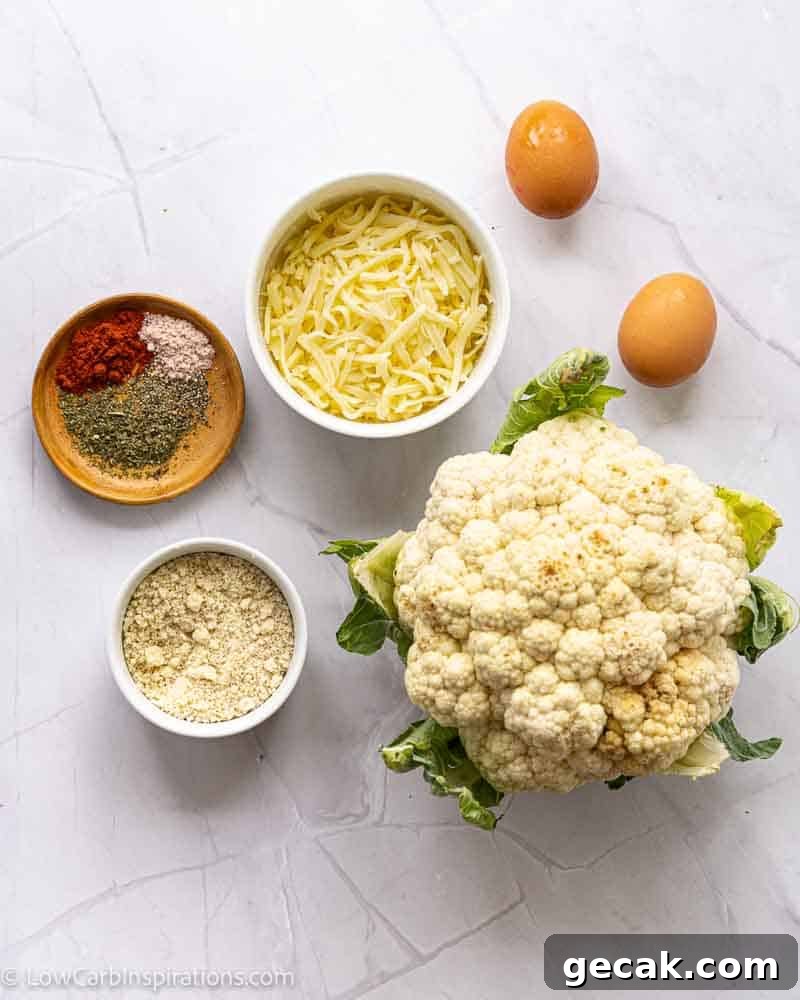 Savory Cauliflower Pancakes with Herbs and Parmesan 4 Cauliflower Savory Pancakes Recipe ingredients
