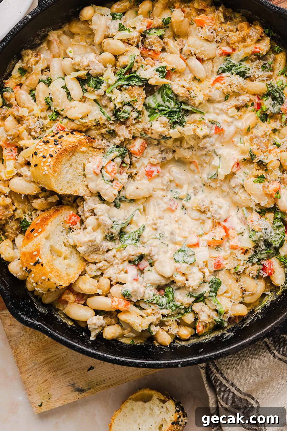 Leftover dip reheated in bowl