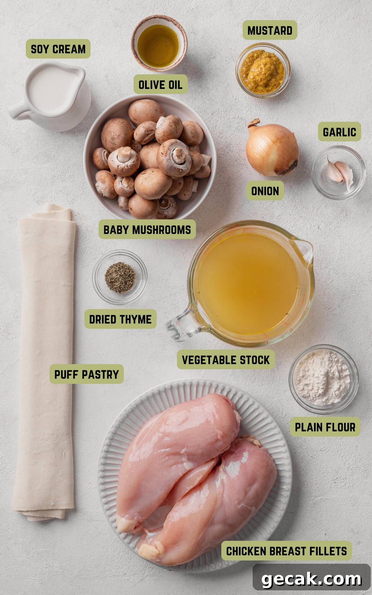 Creamy Chicken & Mushroom Pie Recipe for Home Baking 3 Ingredients to make Chicken and Mushroom Pie.