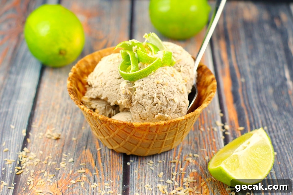 Coconut Lime Nice Cream | #vegan, #bananas - Foodmeanderings.com