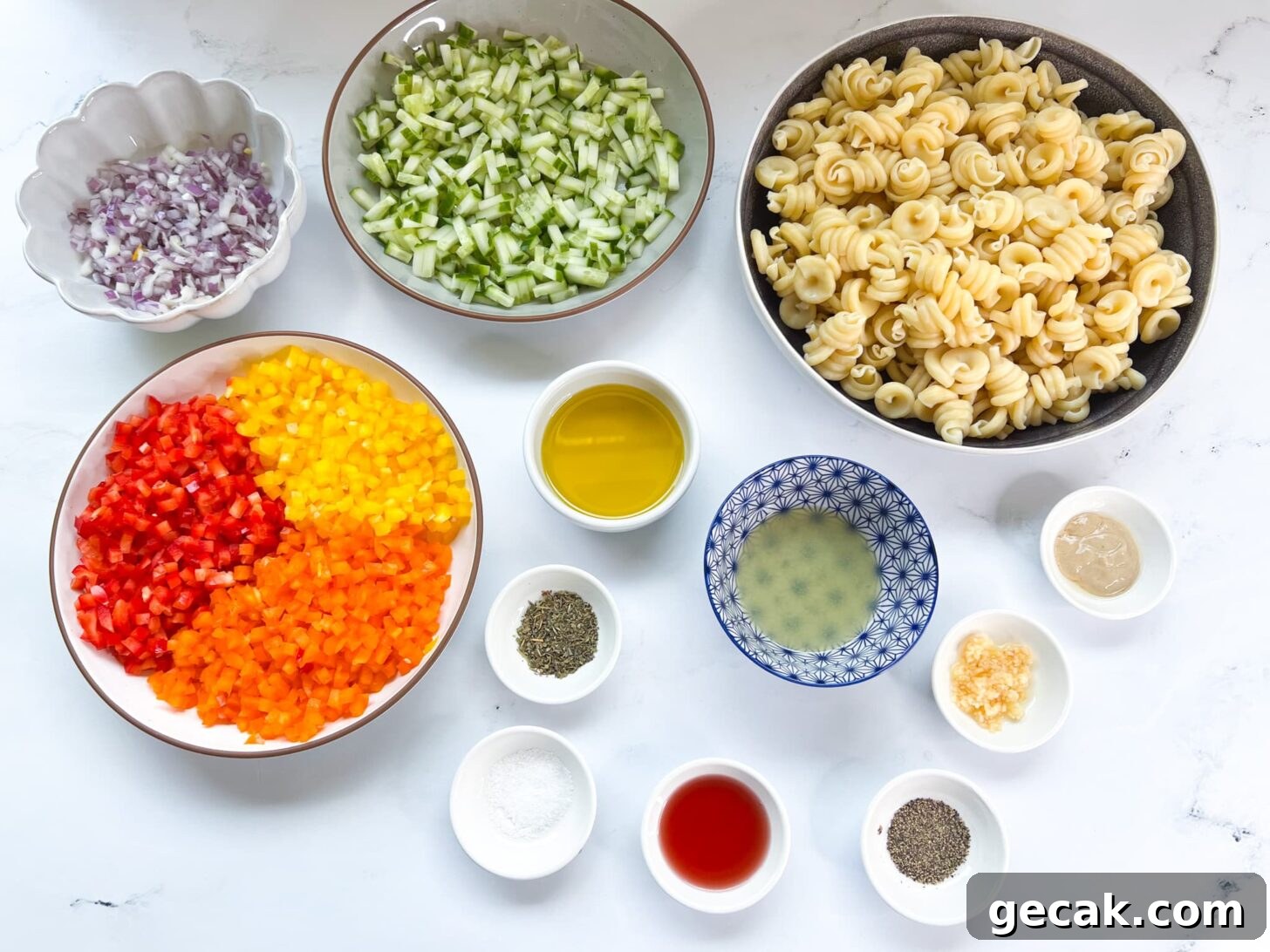 Ingredients for Italian Pasta Salad