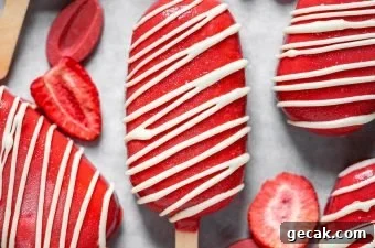 Strawberry Vanilla Bean Ice Cream Pops with Strawberry Magic Shell