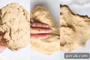 grid of kneading process for bread dough.