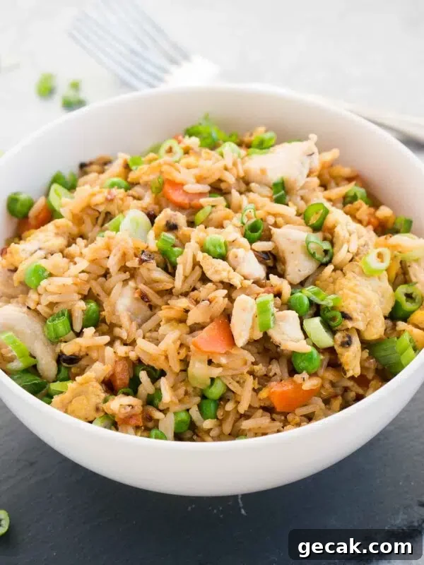 best chicken fried rice in a bowl