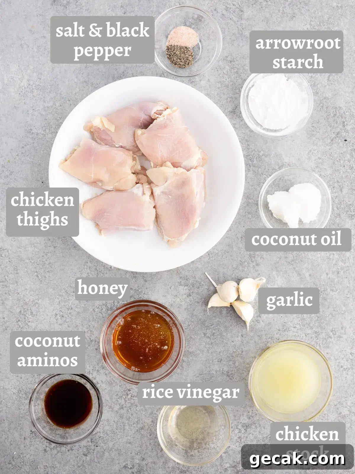 ingredients for honey garlic chicken