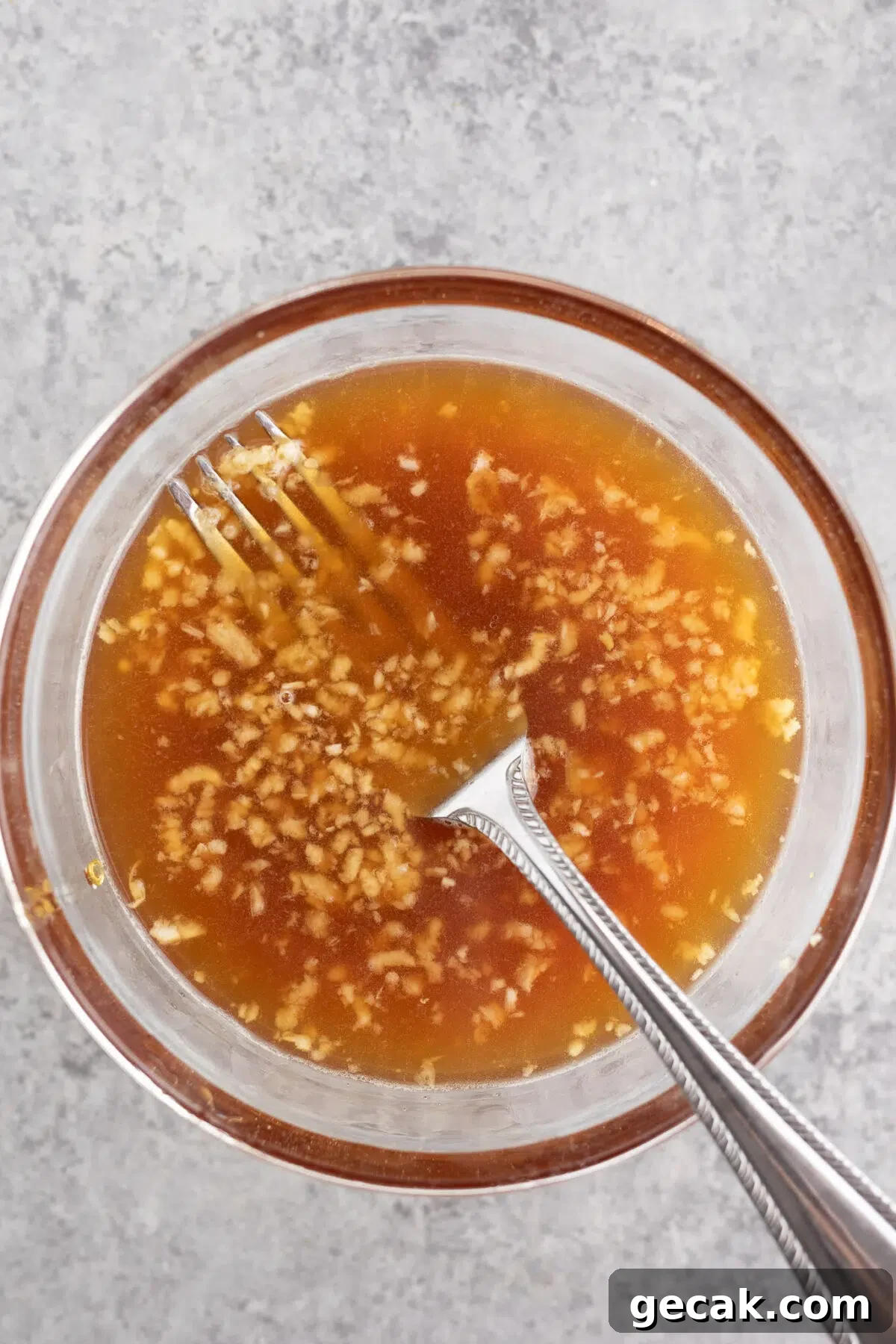 mixing honey soy sauce