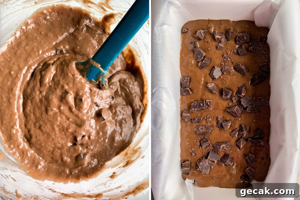 Eggless Double Chocolate Banana Bread Recipe 7 Soft and moist, eggless chocolate banana bread with cocoa and lots of chocolate chunks