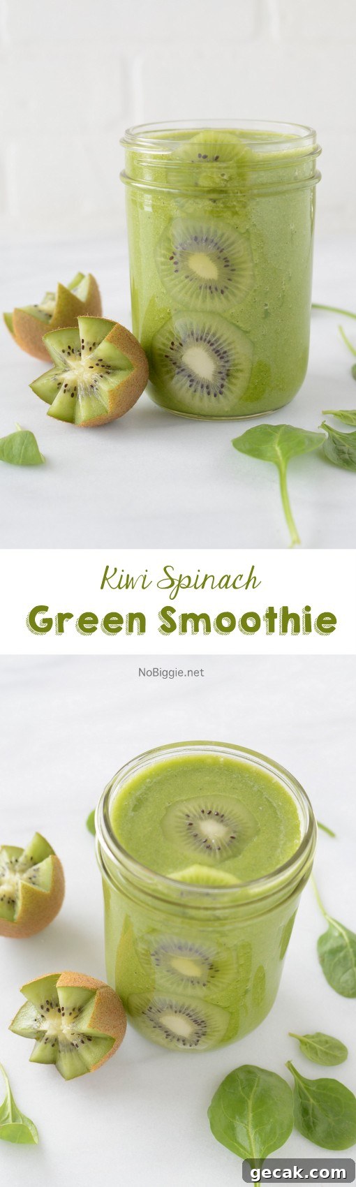 kiwi spinach smoothie | NoBiggie.net