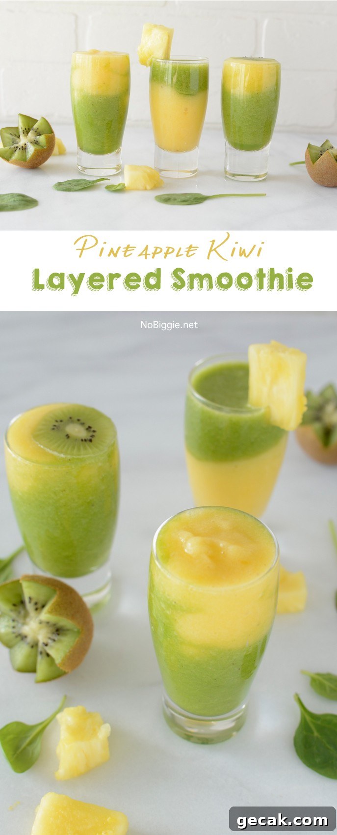Pineapple Kiwi smoothie | NoBiggie.net