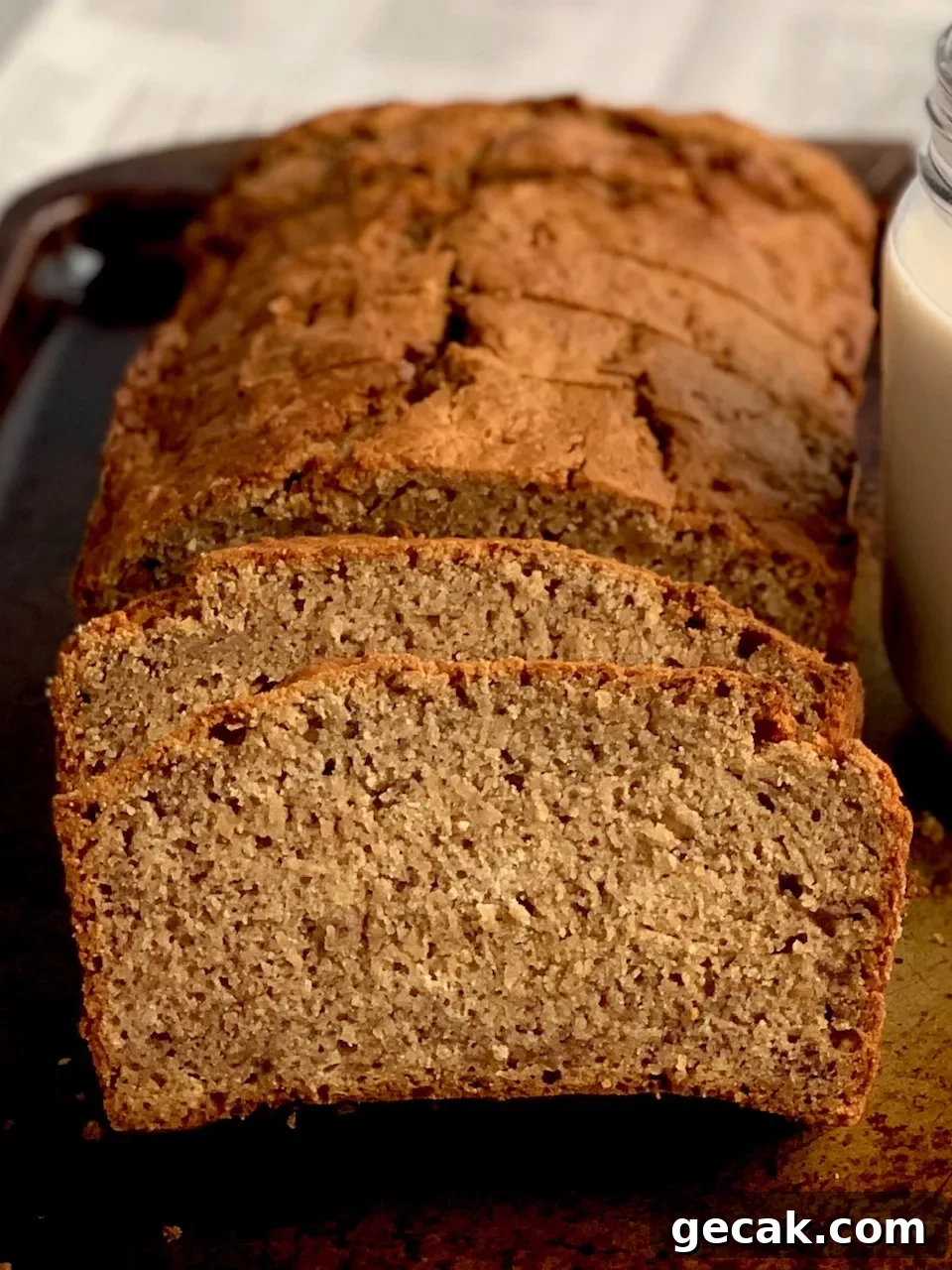 sliced banana bread