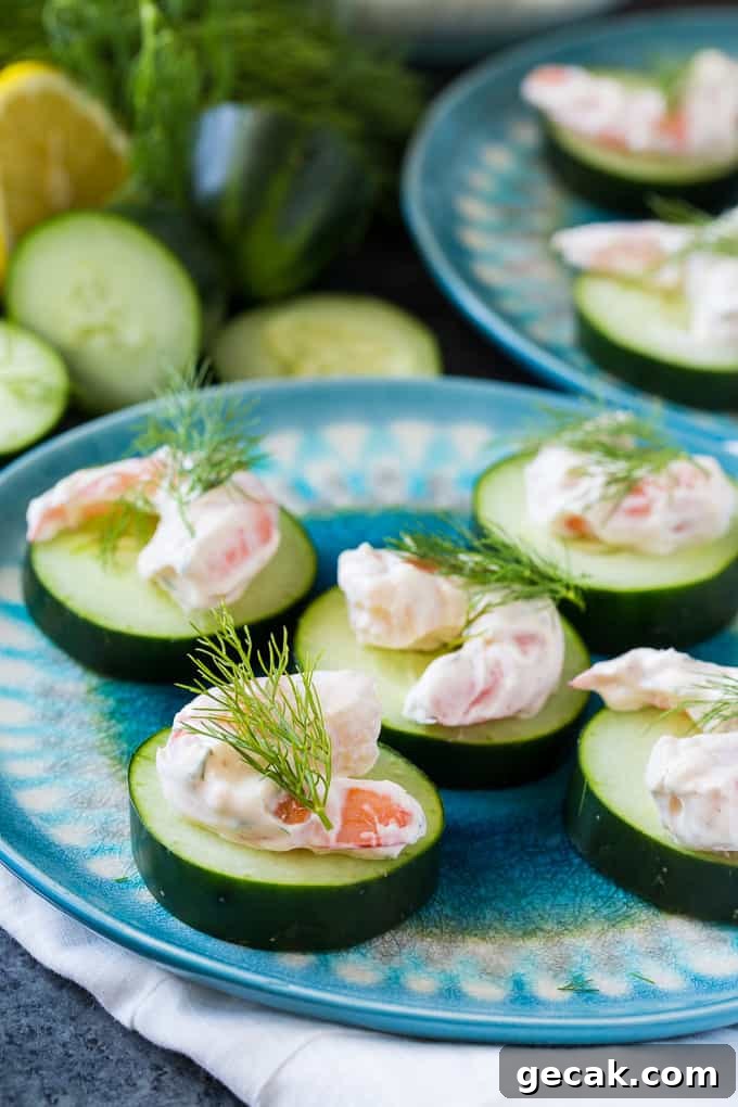 Creamy Dill Shrimp and Cucumber Appetizer