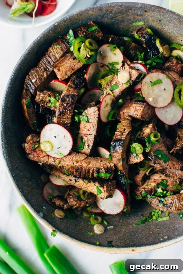 Spicy Thai Marinated Skirt Steak Tacos with Avocado (Paleo) 5 Spicy thai marinated skirt steak tacos and avocado are super bold and umami packed paleo friendly tacos that are super versatile and easy to make!