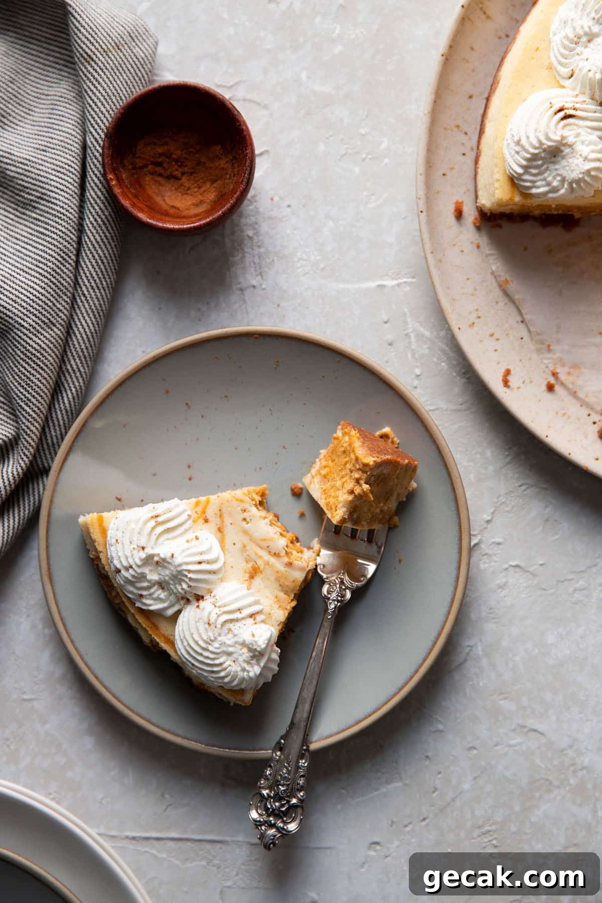 slice of pumpkin cheesecake