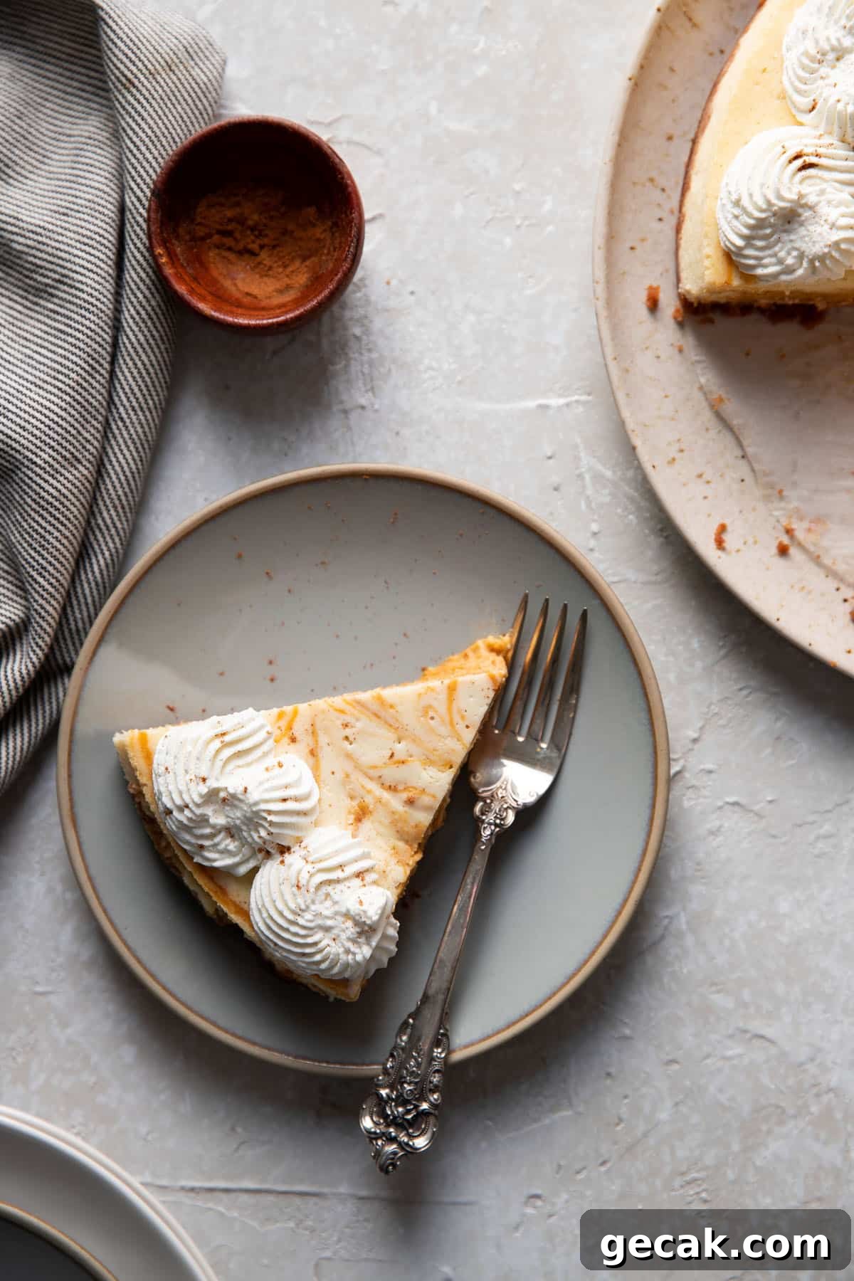 pumpkin cheesecake on a plate