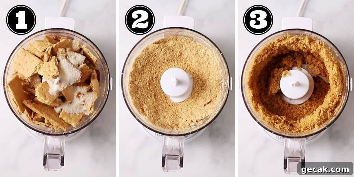 step by step preparing graham cracker crust