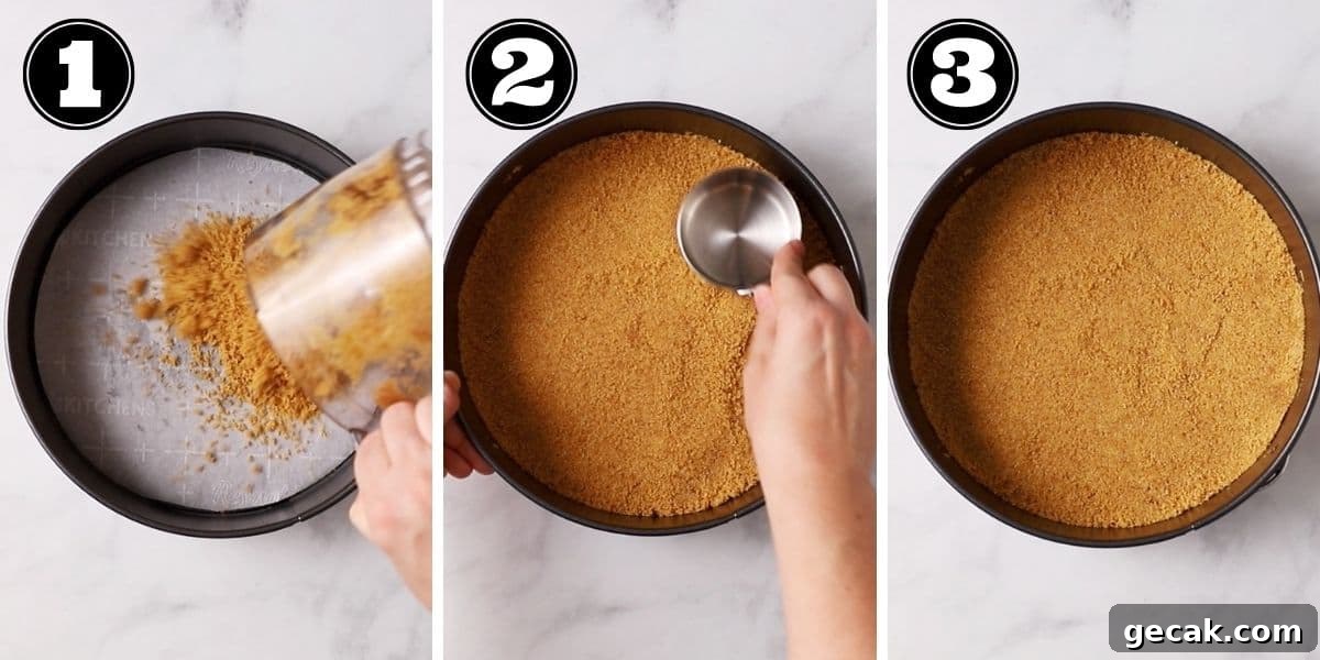 step by step preparing graham cracker crust