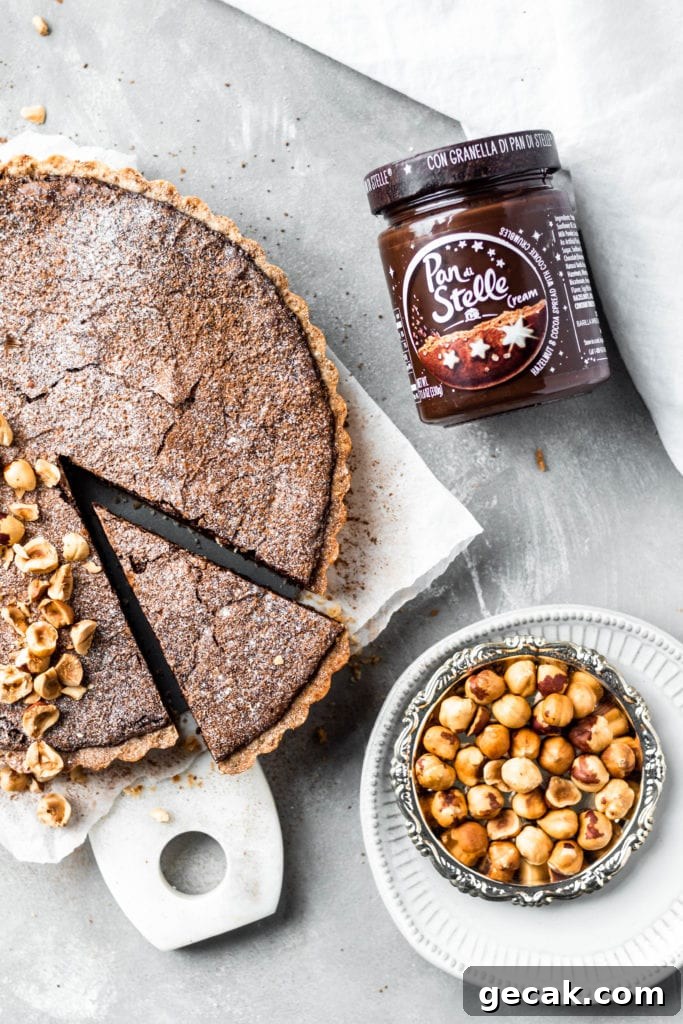 Chocolate Hazelnut Tart with Crunchy Hazelnut Crust 4 pan di stelle tart