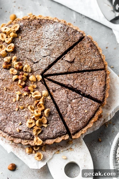 Chocolate Hazelnut Tart with Crunchy Hazelnut Crust 6 Chocolate Hazelnut Tart