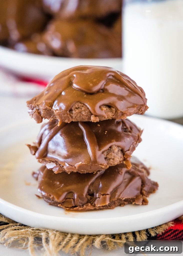 sheet cake cookies stacked on a white plate
