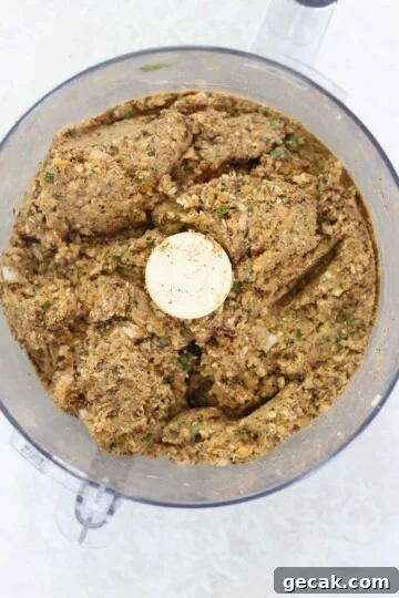 veggie burger dough in food processor