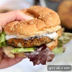 hand holding veggie burger