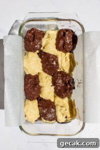 Marble Banana Bread Recipe with Swirled Chocolate Ribbon 13 marbling chocolate and regular banana bread