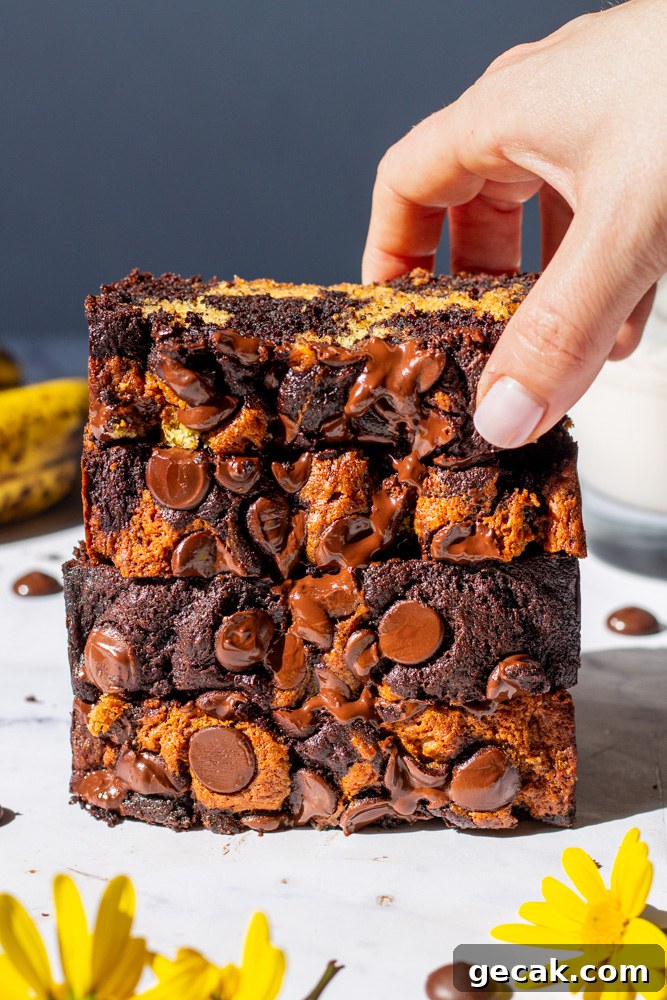 Marble Banana Bread Recipe with Swirled Chocolate Ribbon 16 marble banana bread