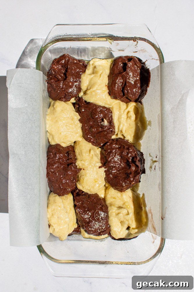 Marble Banana Bread Recipe with Swirled Chocolate Ribbon 6 marbling chocolate and regular banana bread