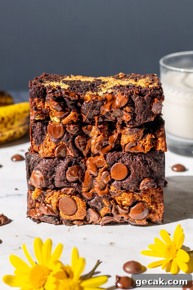 Marble Banana Bread Recipe with Swirled Chocolate Ribbon 9 marble banana bread