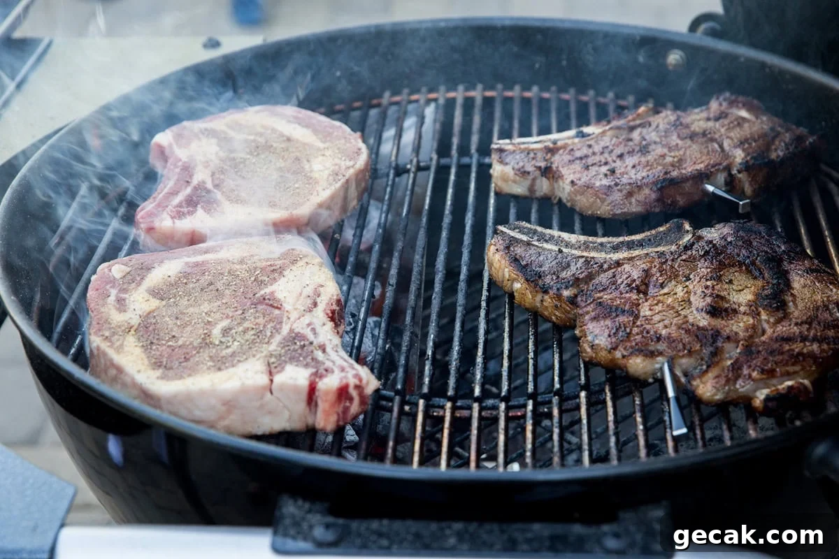 How to Grill the Perfect Steak Every Time 9 Steaks cooking over direct heat and indirect heat.