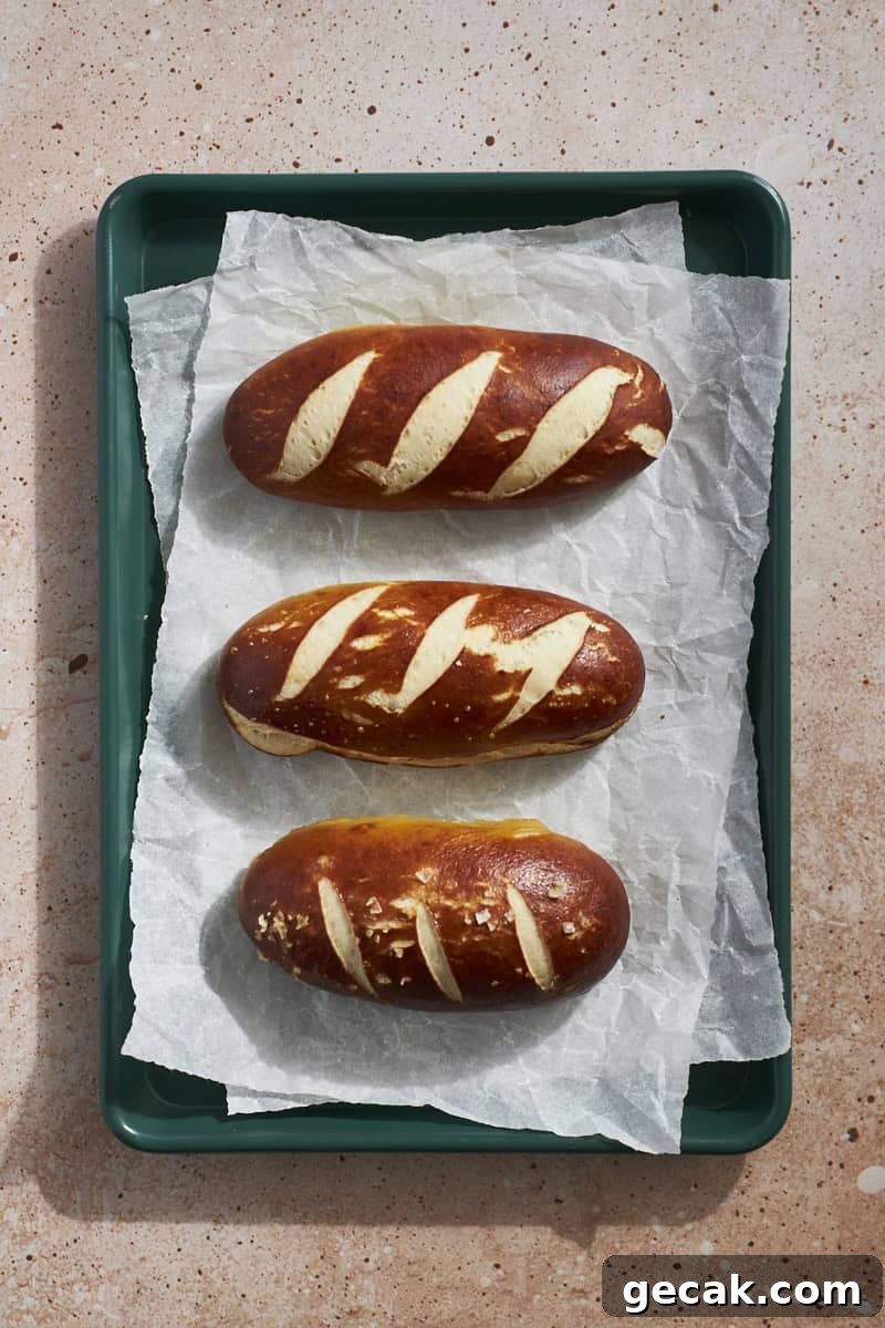 Final buns shaped as hoagies.