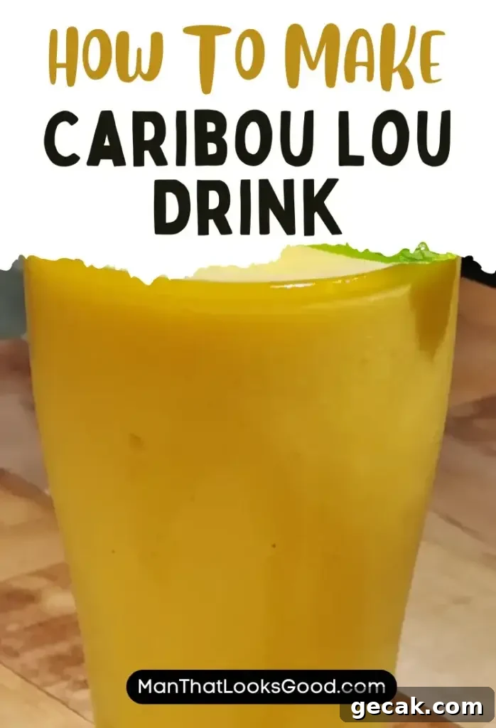 Caribou Lou Cocktail Recipe: How to Make the Tropical Rum Drink 5 Glass with Caribou Lou and garnish