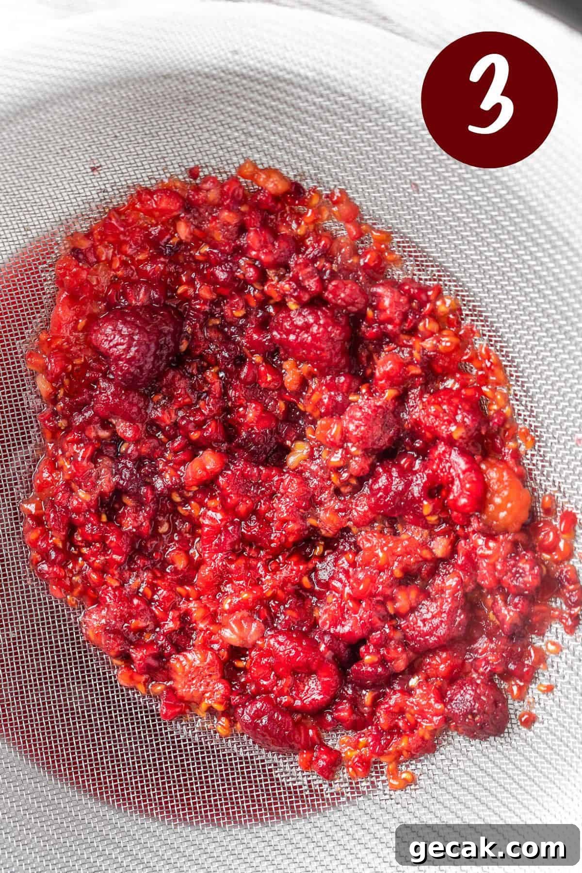 Homemade Raspberry Simple Syrup Recipe for Cocktails & Desserts 7 A process photo illustrating step 3.