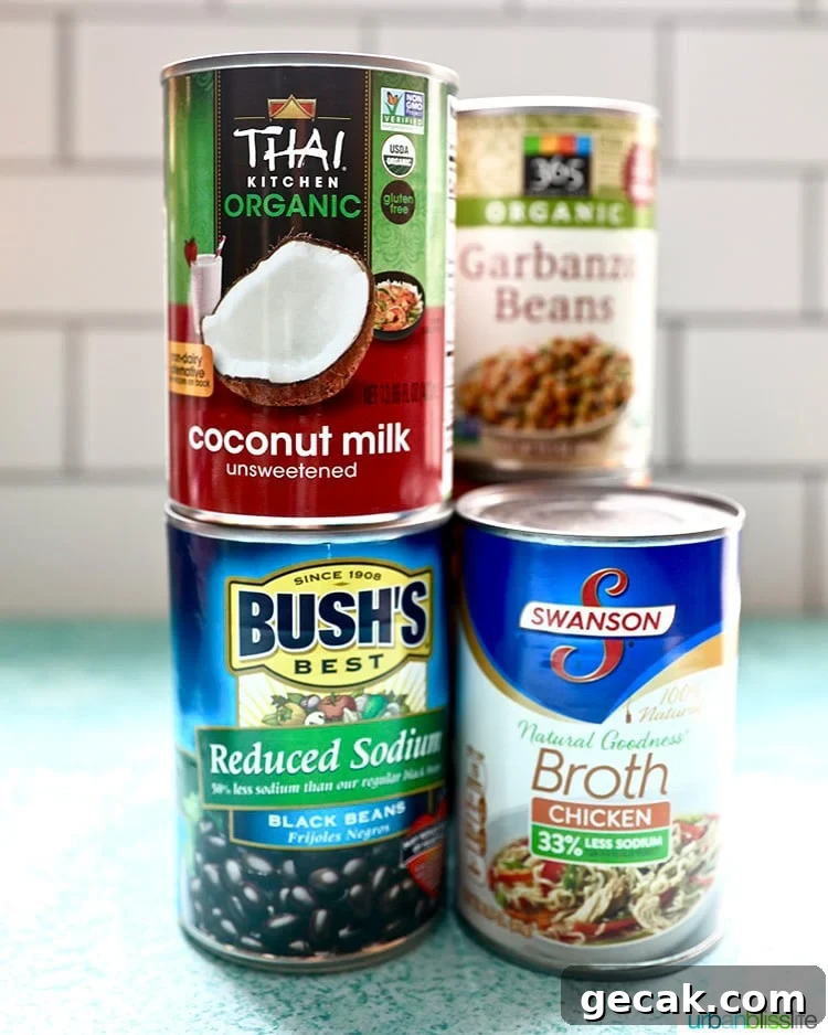 canned goods for pantry