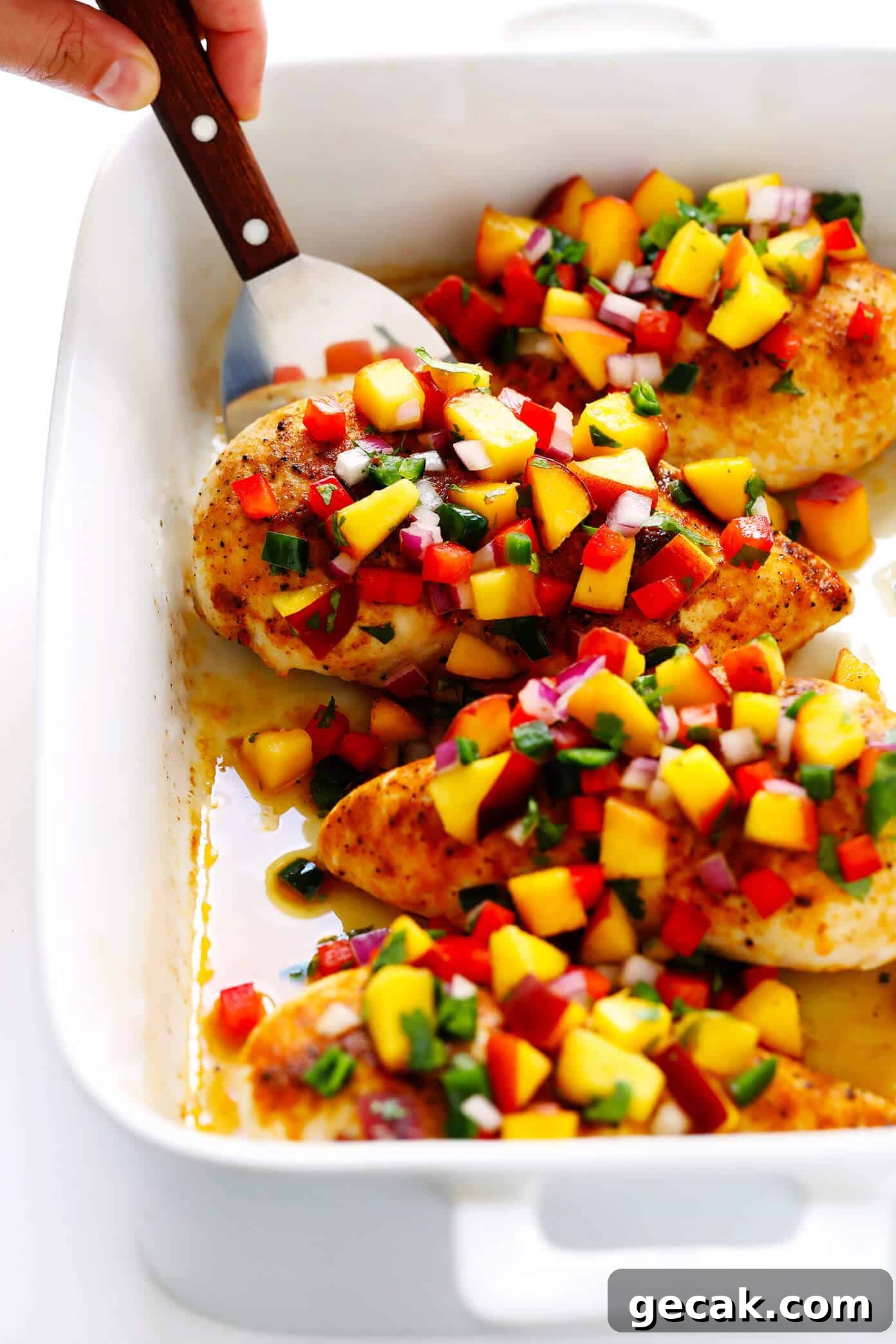 Ginger Chicken with Confetti Peach Salsa Recipe