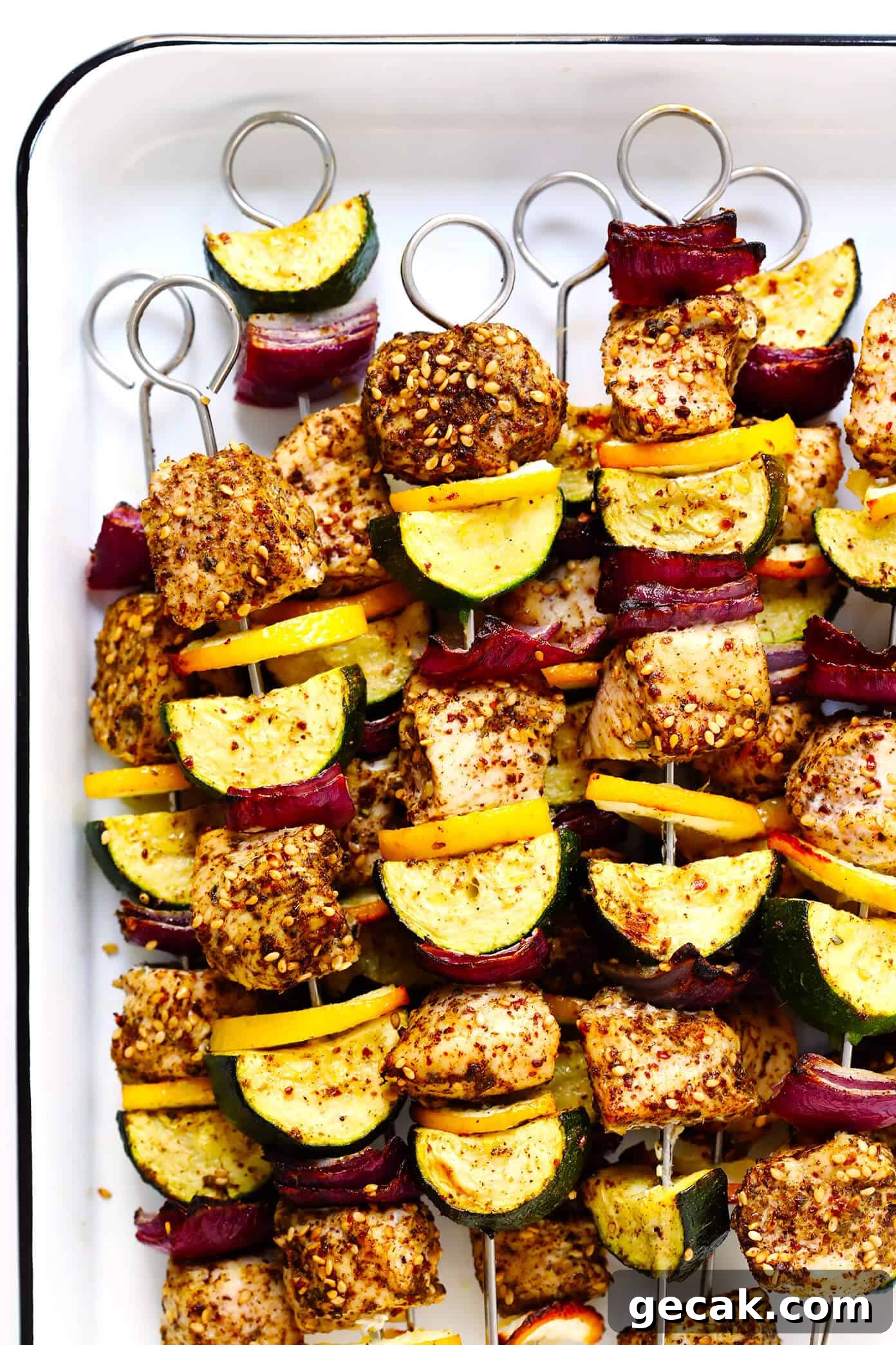 Za'atar Chicken and Veggie Kabobs