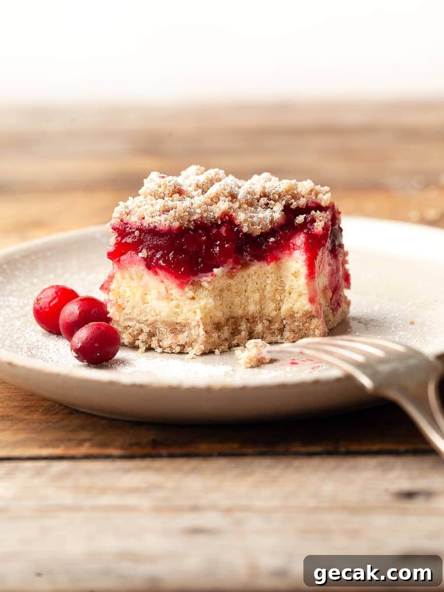 Gluten Free Cranberry Cheesecake Bars