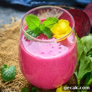 Healthy and wholesome, this 5-ingredient, 5-minute Banana Beet Smoothie is perfect for your weekday breakfast and is great for weight loss.