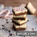Raw Peppermint Bark Brownies