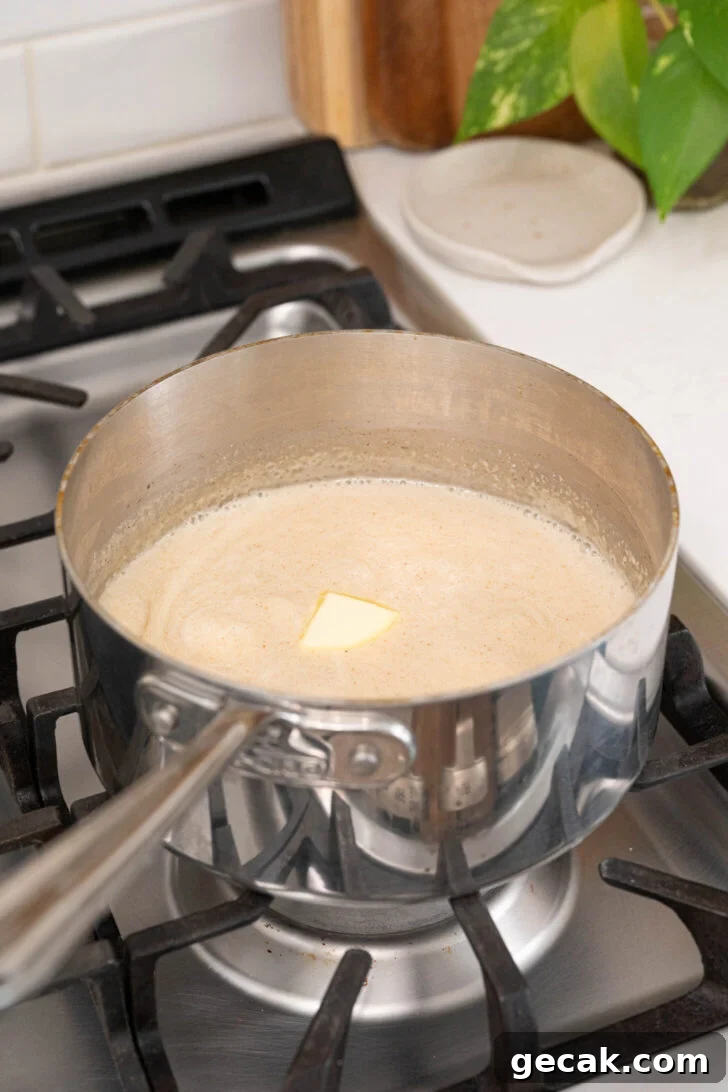 A pot of farina with butter.