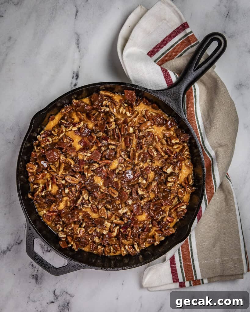 Smoked Sweet Potato Casserole with Candied Bacon-Pecan Topping 7 Make the topping