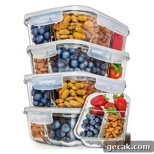 3 compartment glass containers for meal prep.